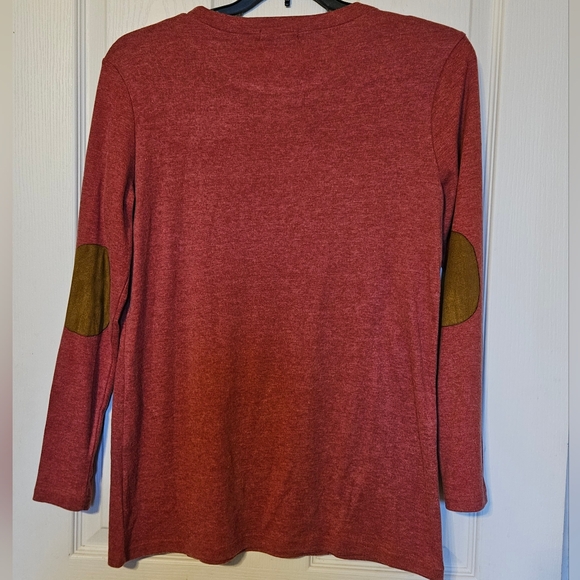 Spadehill Solid Color Round Neck Large Size Double-Breasted Button-Down Patch To - Picture 4 of 6